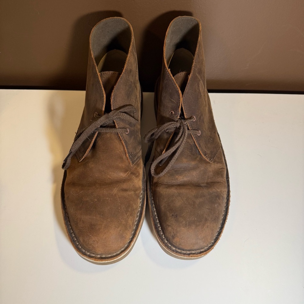 Clarks Men’s Leather Desert Chukka Boots Brown – Size 13 - Picture 3 of 11